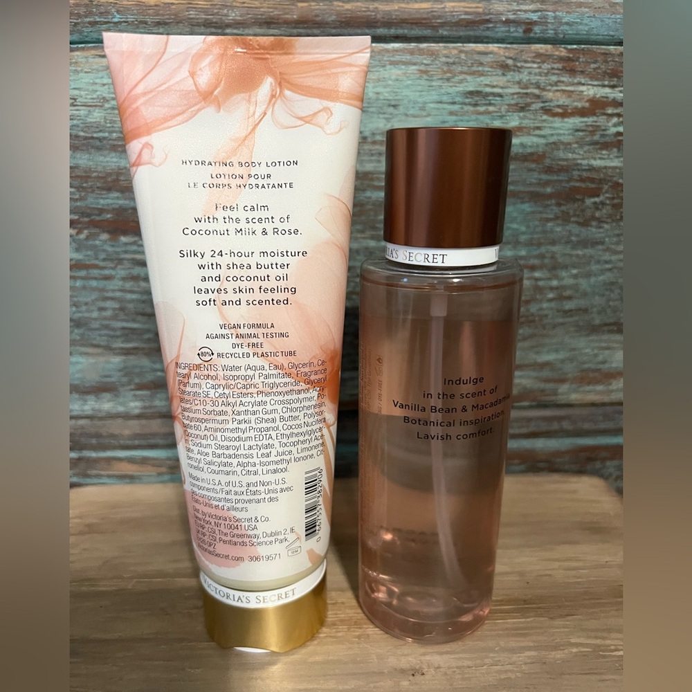 VICTORIAS Secret VANILLABean&Macadamia  Mist8.4oz&COCONUT&Rose BodyLotion8ozSET! - Picture 3 of 12